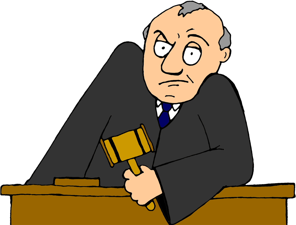 Stern Judge Cartoon PNG image