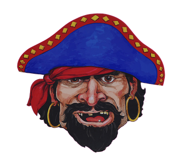 Stern Pirate Cartoon Illustration PNG image