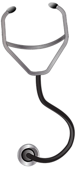 Stethoscope Silhouetteon Black Background PNG image