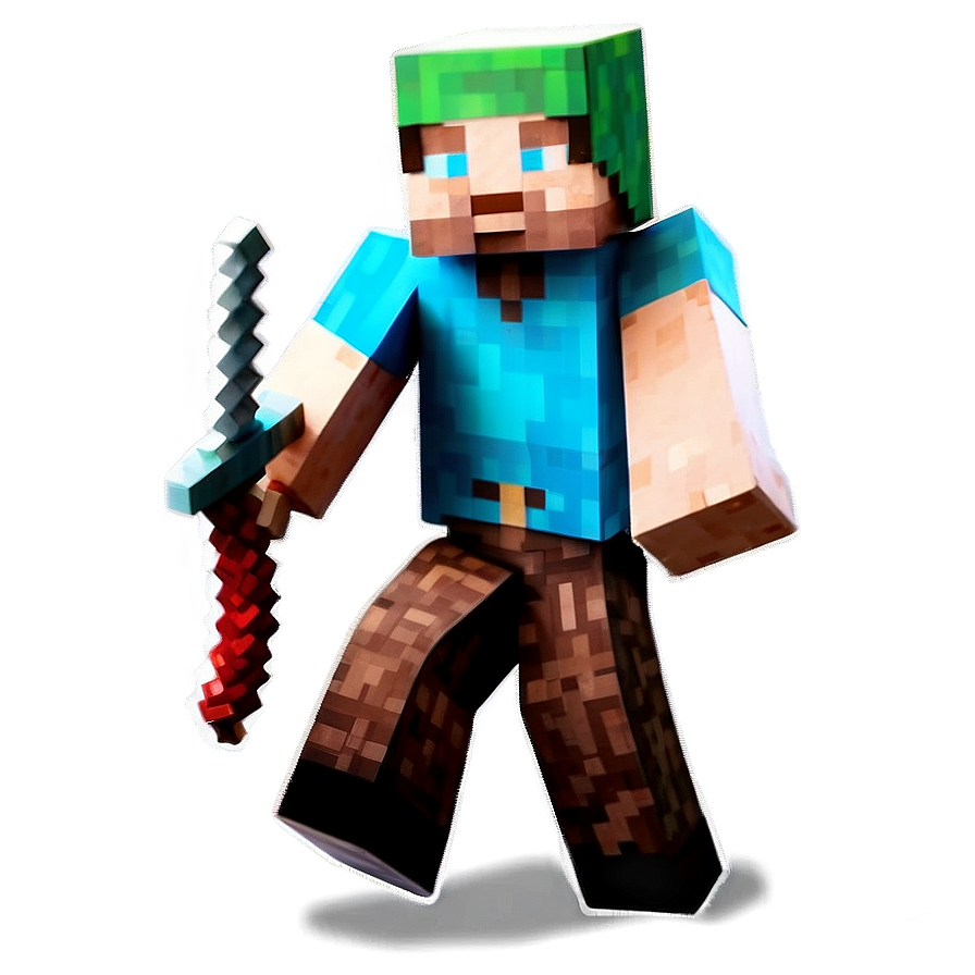 Steve Fighting Zombies Minecraft Png 57 PNG image