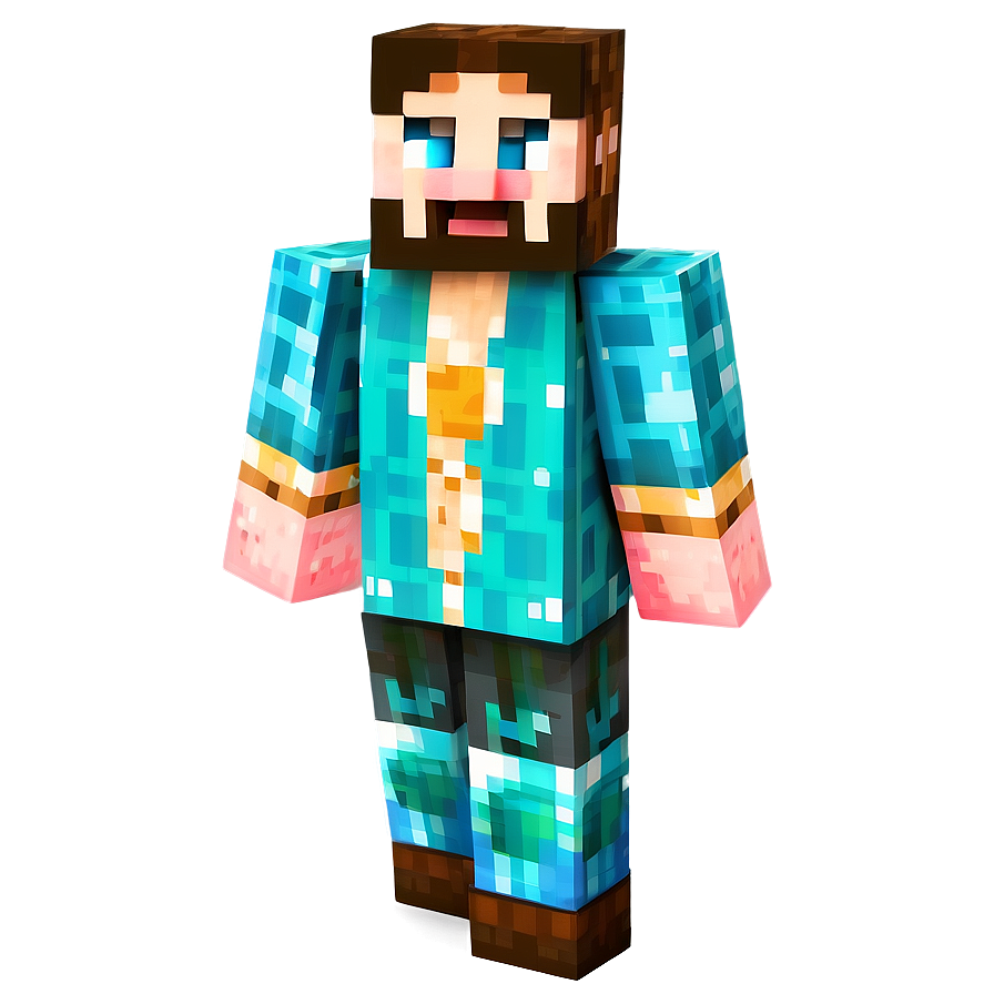 Steve In Diamond Armor Minecraft Png Ucn10 PNG image