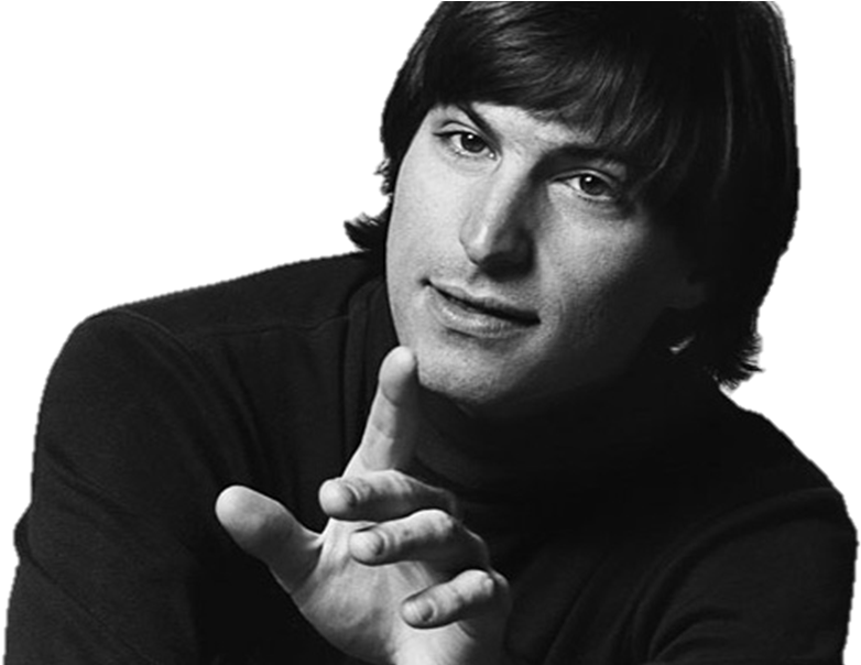 Steve Jobs Iconic Black Turtleneck Pose PNG image