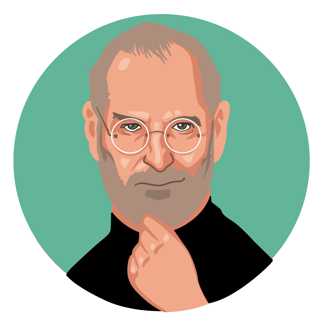 Steve Jobs Iconic Pose Illustration PNG image