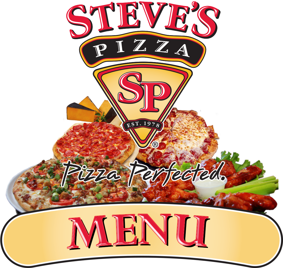Steves Pizza Menu Sign PNG image