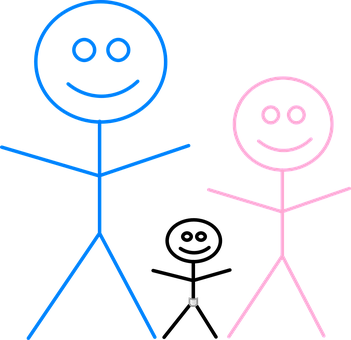 Stick Figure Family Drawing PNG image