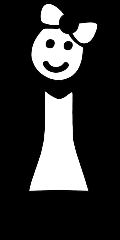 Stick Figure_ Girl_with_ Bow PNG image