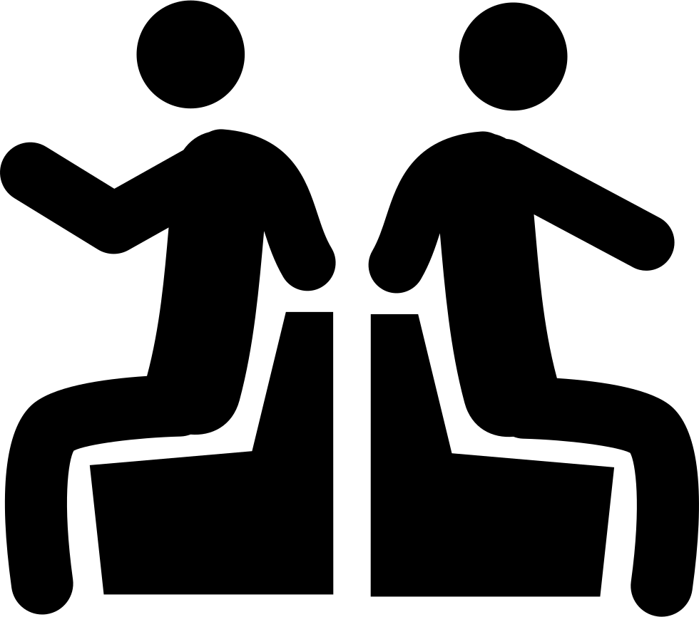 Stick Figure People Seated Side By Side PNG image