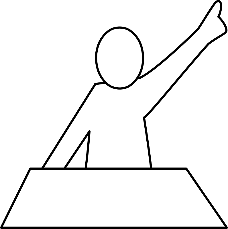 Stick Figure Raising Hand PNG image