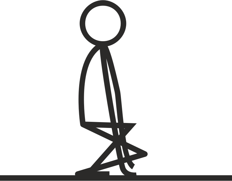 Stick Figure Seated Pose PNG image