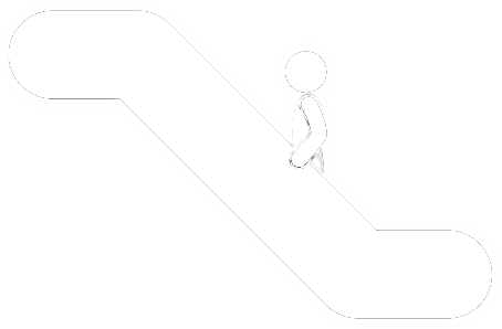 Stick Figureon Escalator PNG image