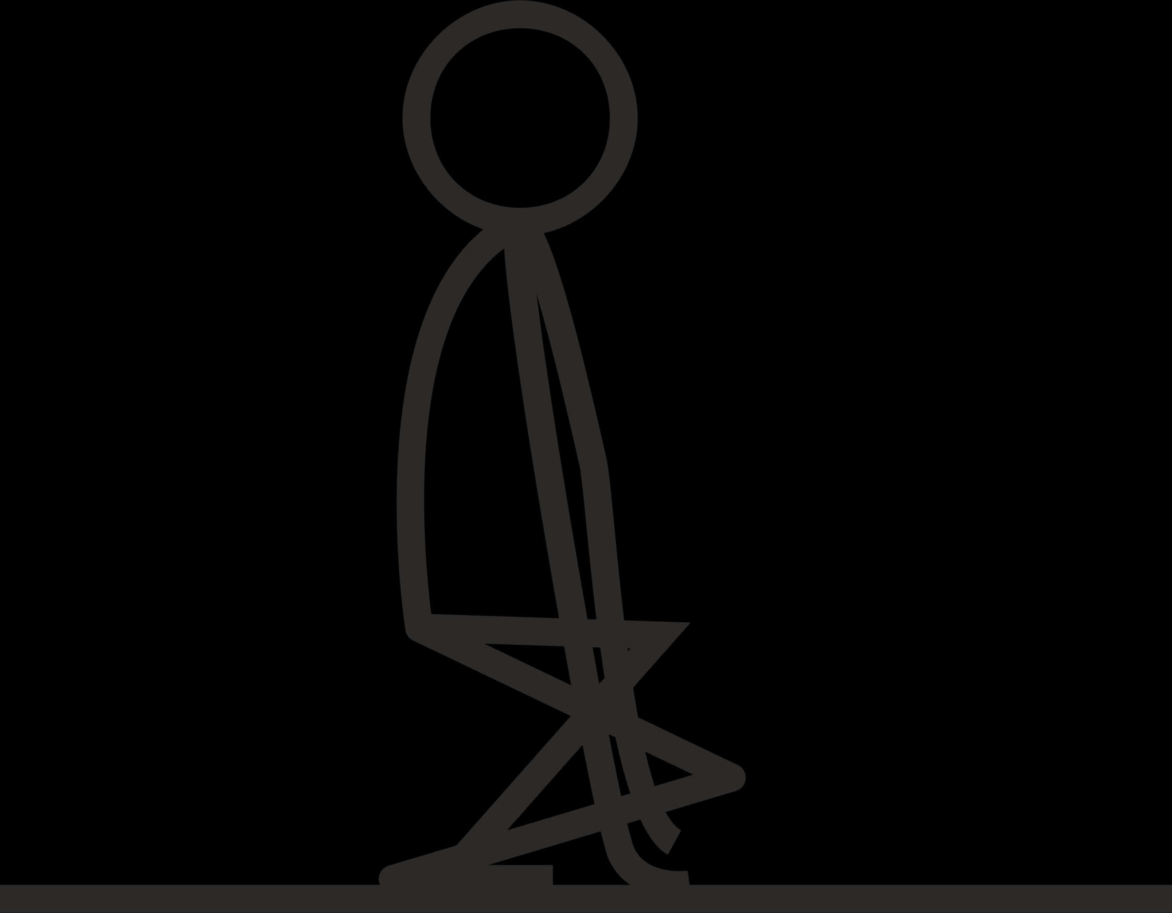 Stickman Sitting Silhouette PNG image