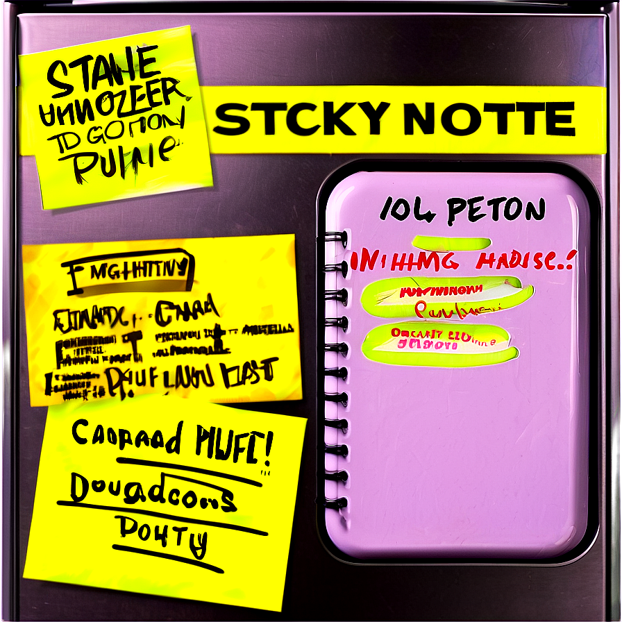 Sticky Note On Fridge Png Emr24 PNG image