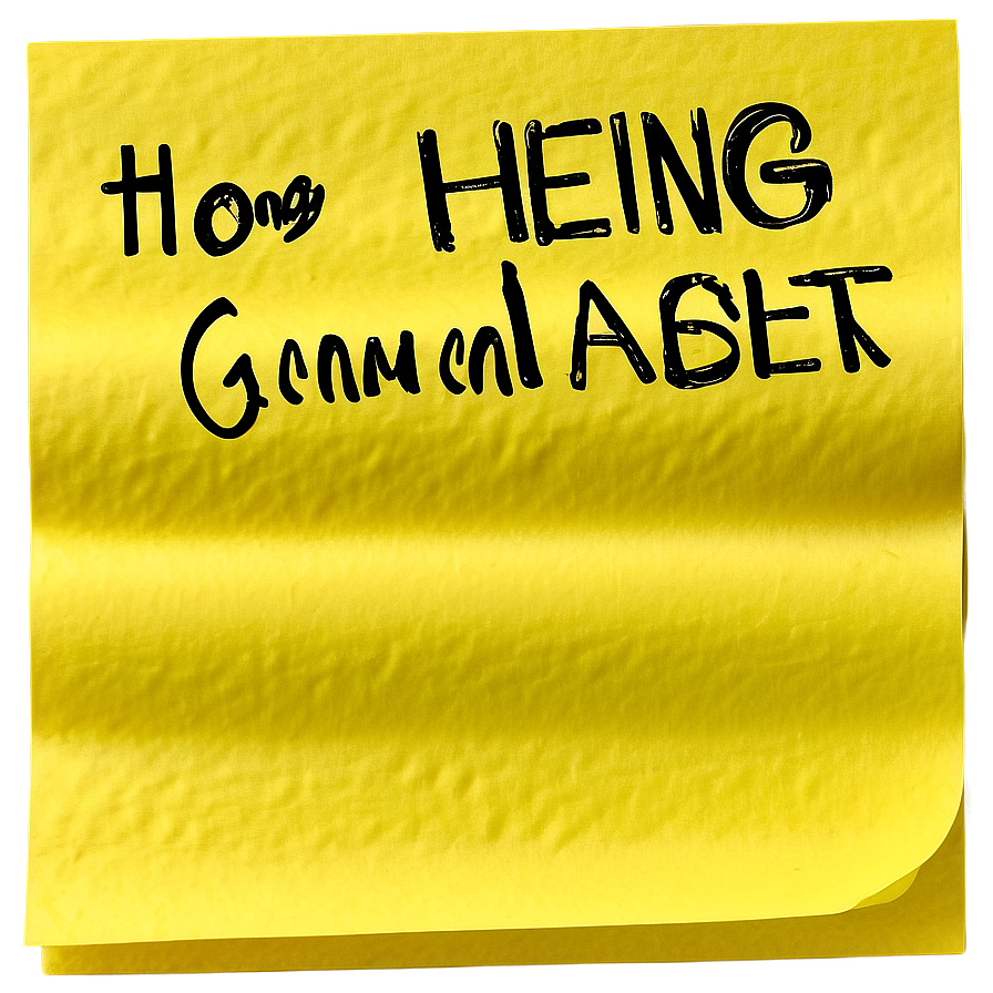 Sticky Note With Text Png 16 PNG image