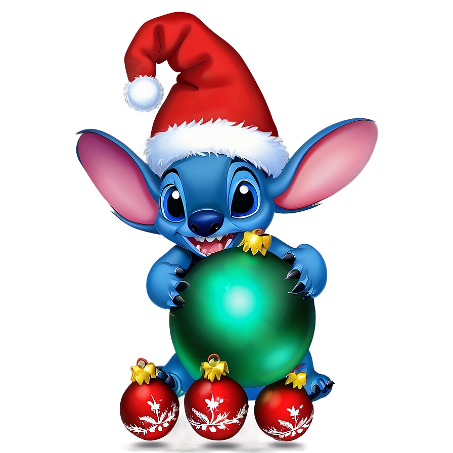 Stitch And Christmas Baubles Png Tgd PNG image