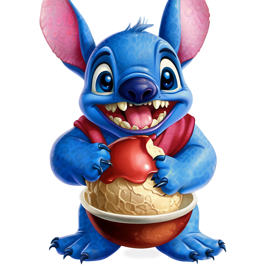 Stitch Eating Ice Cream Png Tiw89 PNG image