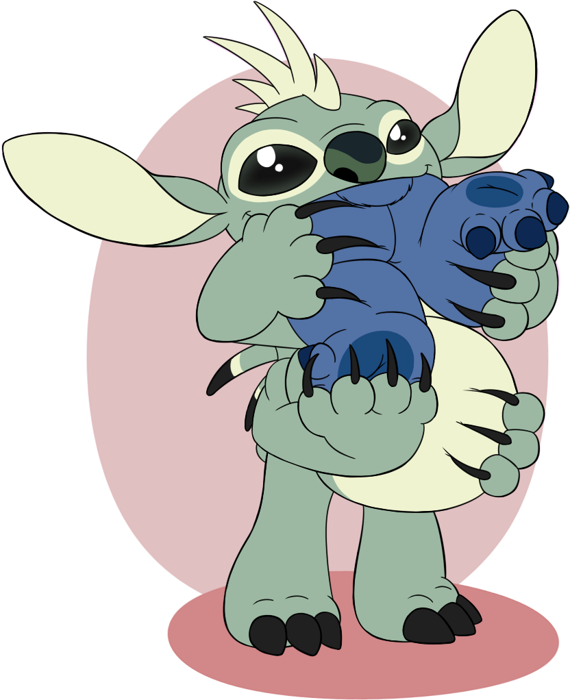 Stitch Hugging Plush Toy PNG image