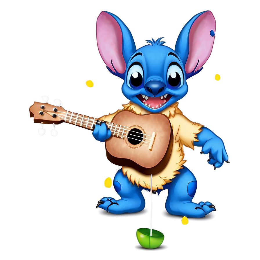 Stitch Playing Ukulele Png 05212024 PNG image