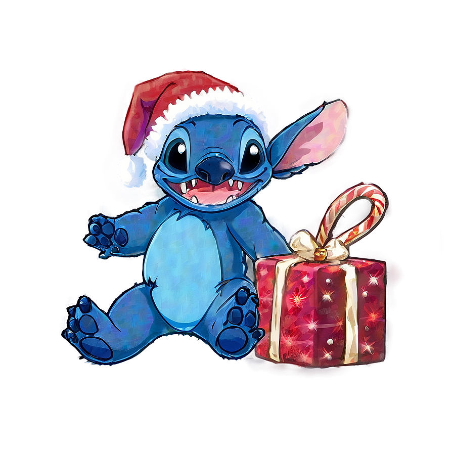 Stitch With Christmas Stocking Png Iho54 PNG image