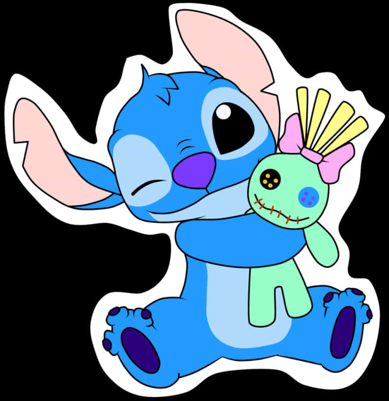 Stitch With Plush Doll PNG image