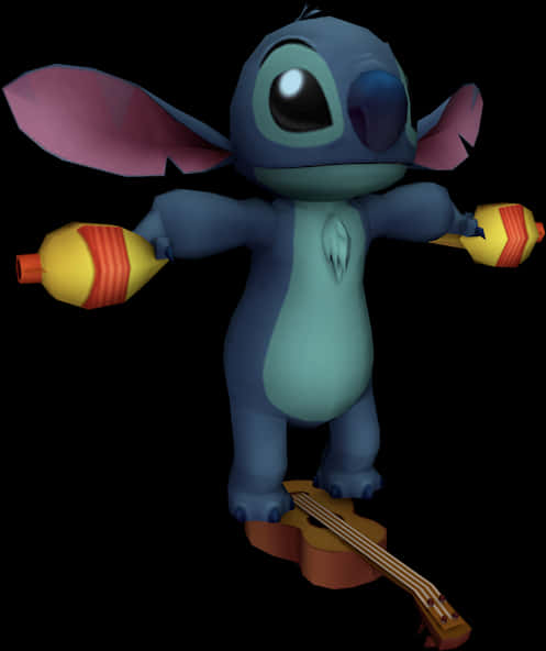 Stitch With Space Guns PNG image