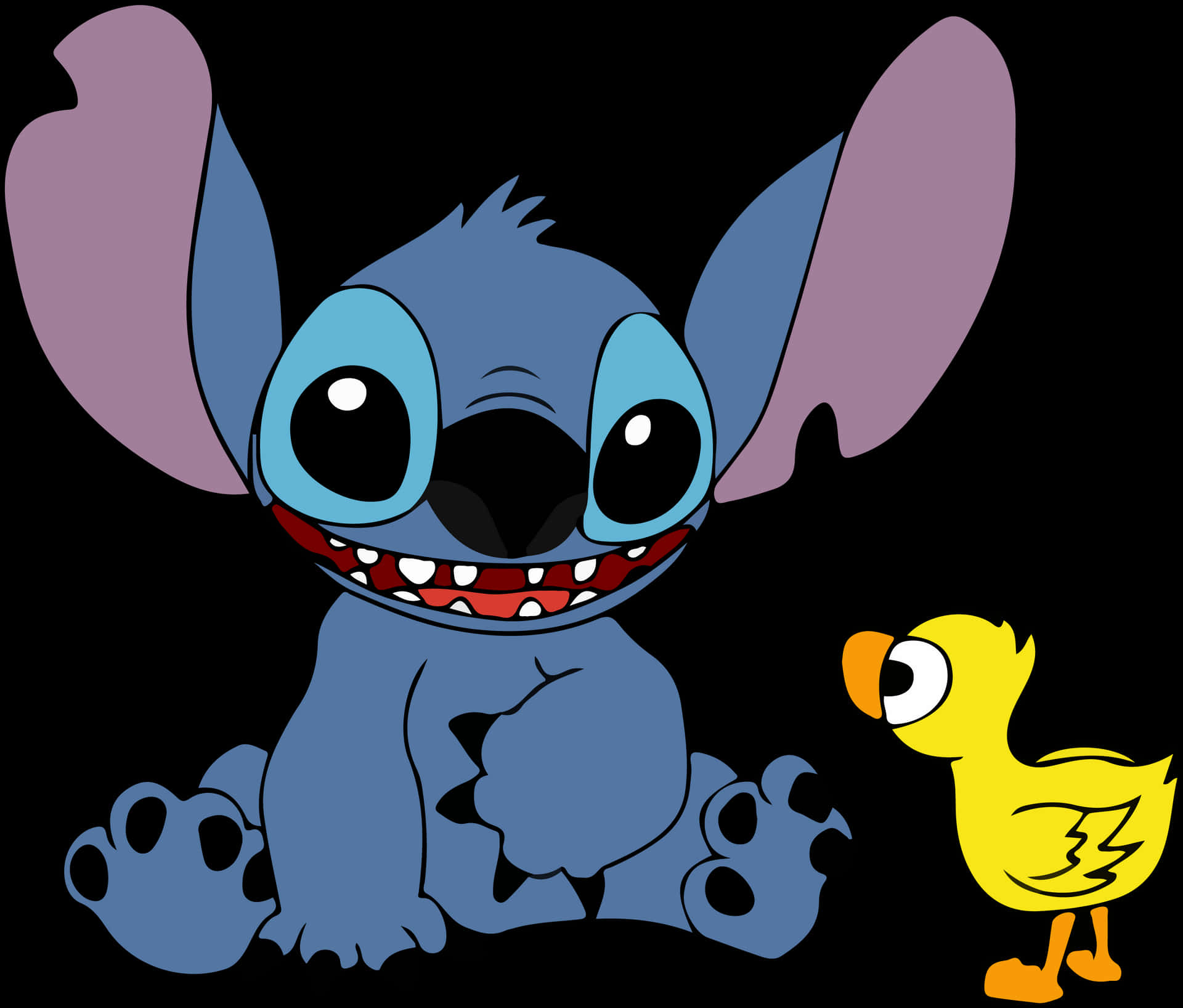 Stitchand Duckling Cartoon PNG image