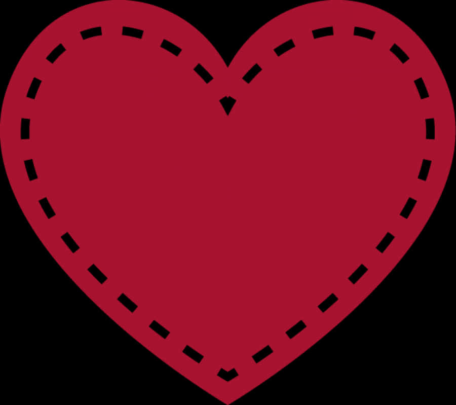Stitched Red Heart Clipart PNG image