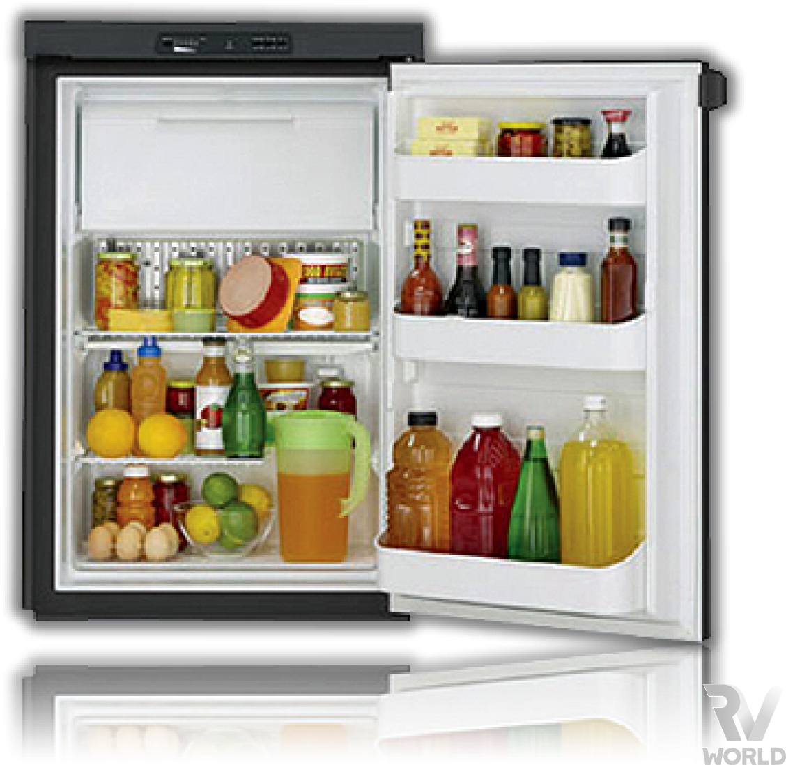 Stocked Single Door Refrigerator Interior PNG image