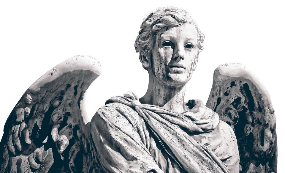 Stone Angel Statue Artwork PNG image