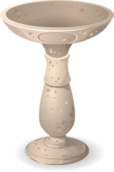 Stone Bird Bath Illustration PNG image