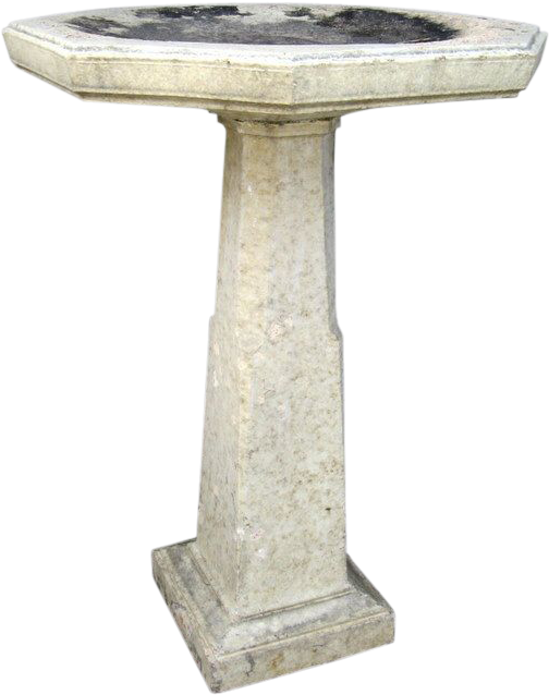 Stone Bird Bath Standing PNG image