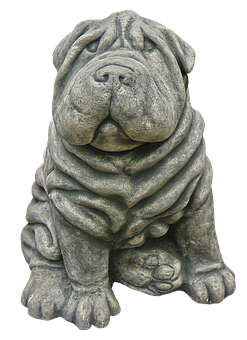 Stone Bulldog Sculpture PNG image