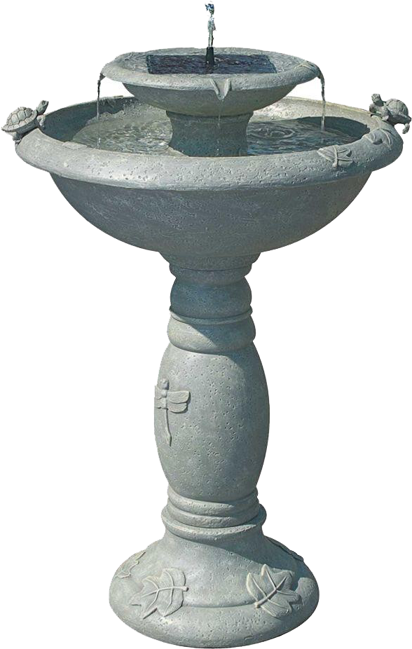 Stone Garden Fountain Design PNG image