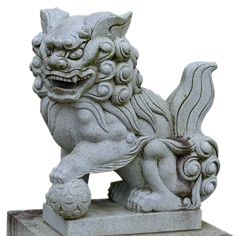 Stone Lion Statue Guardian Sculpture PNG image