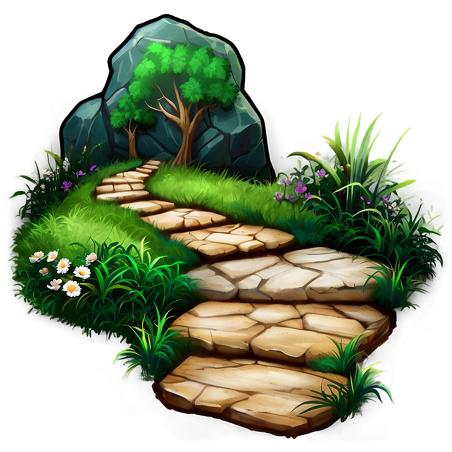 Stone Path In Grass Png 06202024 PNG image