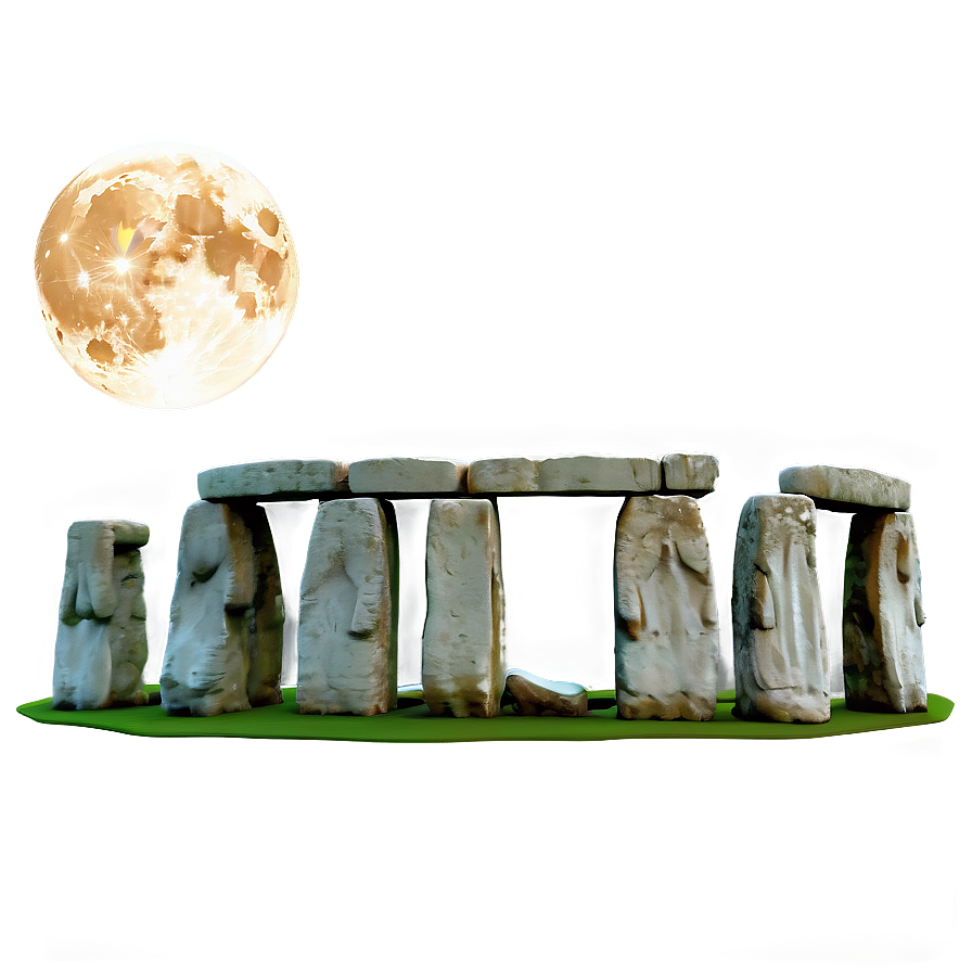 Stonehenge And The Harvest Moon Png Psk30 PNG image