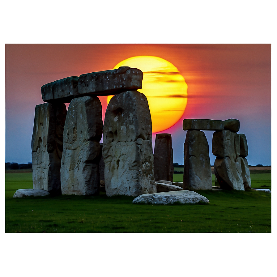 Stonehenge And The Setting Sun Png 06252024 PNG image