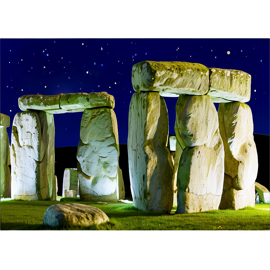 Stonehenge Illuminated At Night Png Ovk77 PNG image