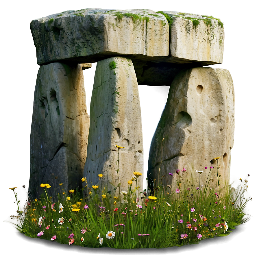 Stonehenge Surrounded By Wildflowers Png Fgf PNG image