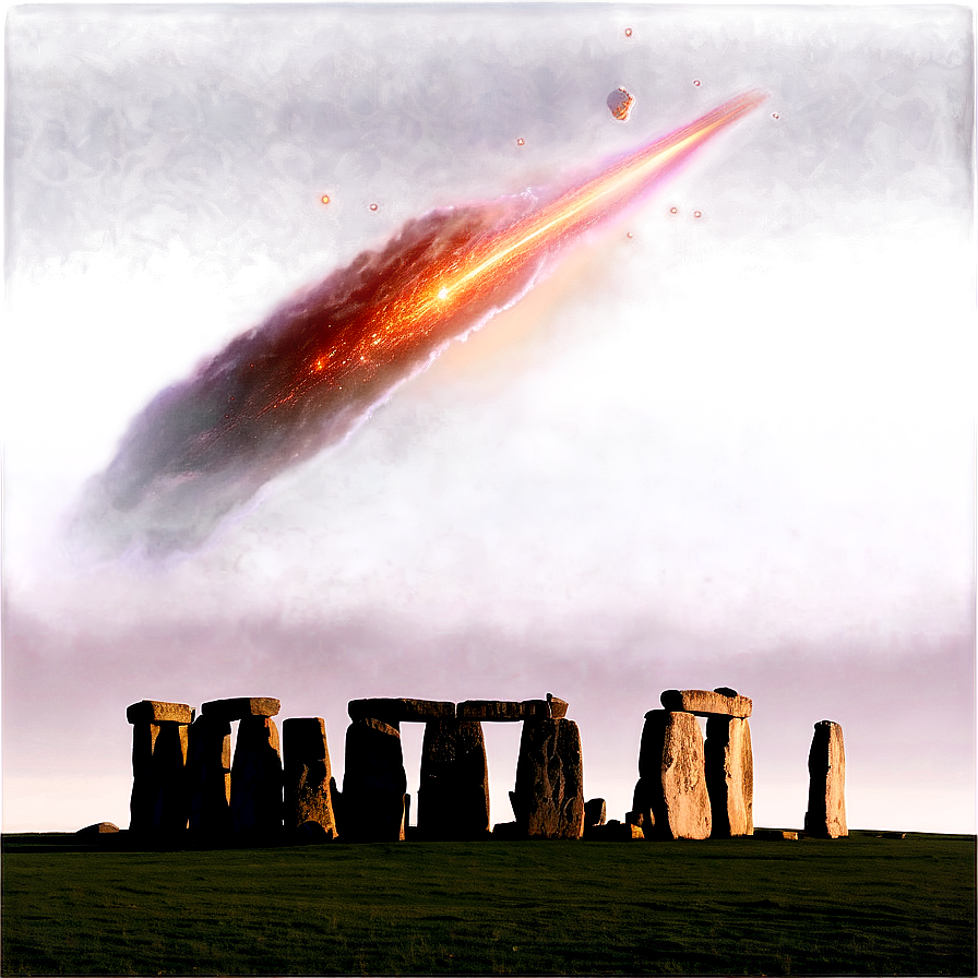 Stonehenge With A Comet In The Sky Png 77 PNG image