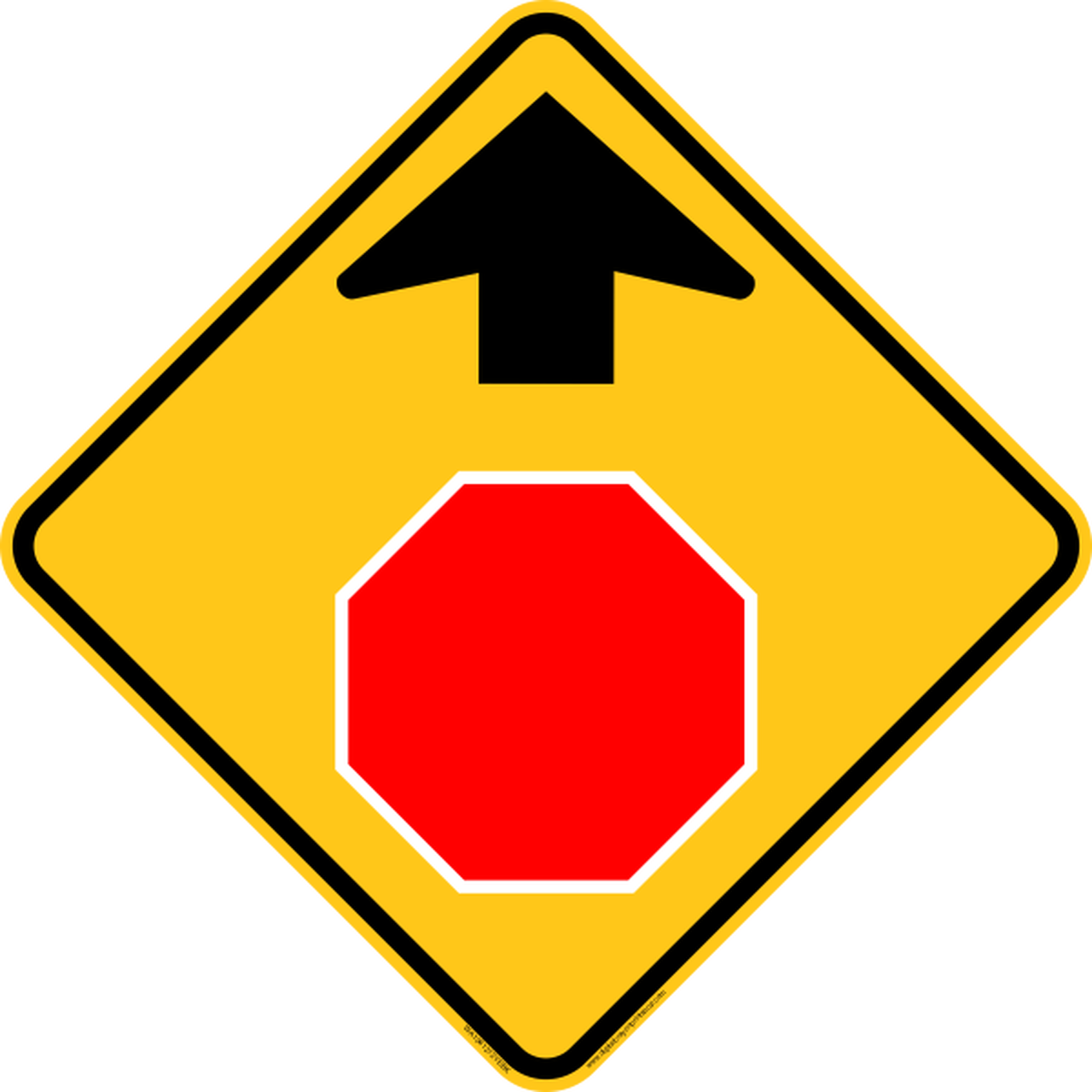 Stop_ Sign_ Ahead_ Warning_ Road_ Sign PNG image