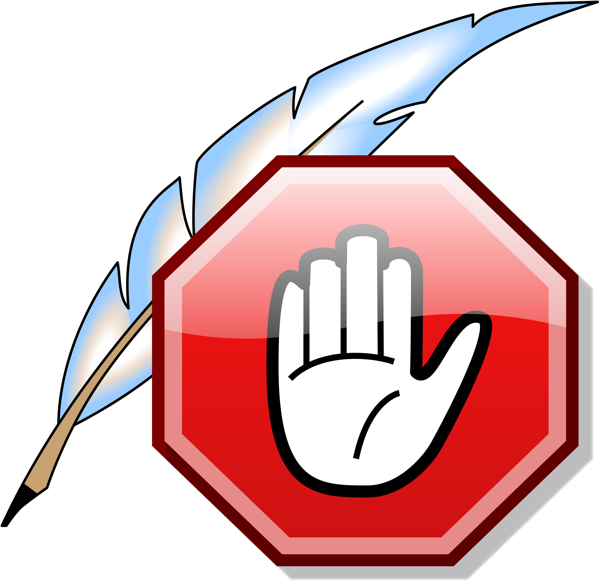 Stop Signwith Feather Illustration PNG image