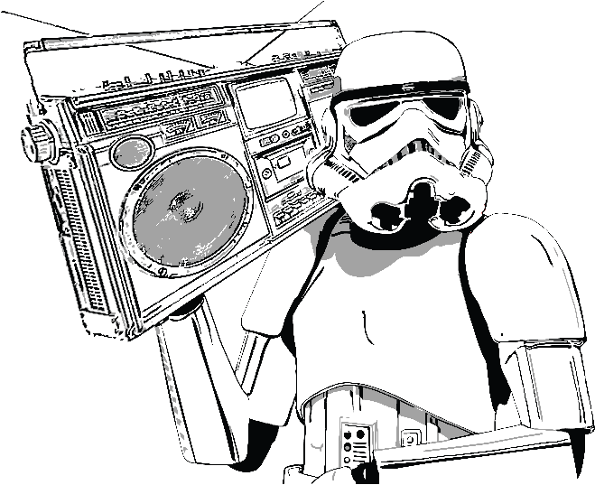 Stormtrooper With Boombox PNG image