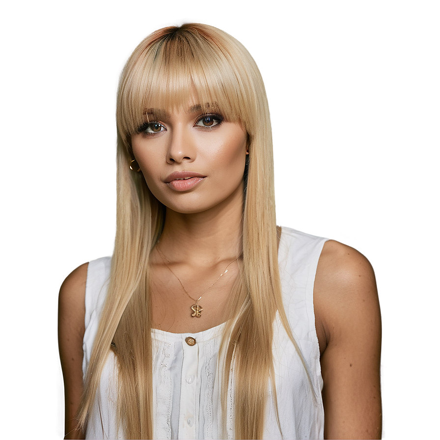 Straight Blonde Bangs Png 06282024 PNG image