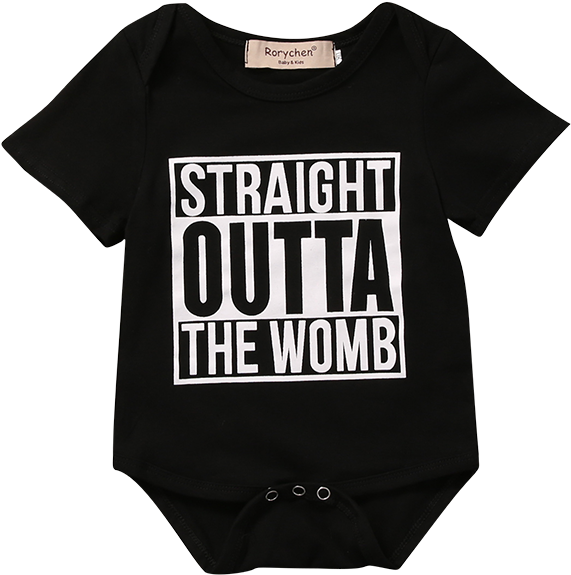 Straight Outta Womb Baby Onesie PNG image