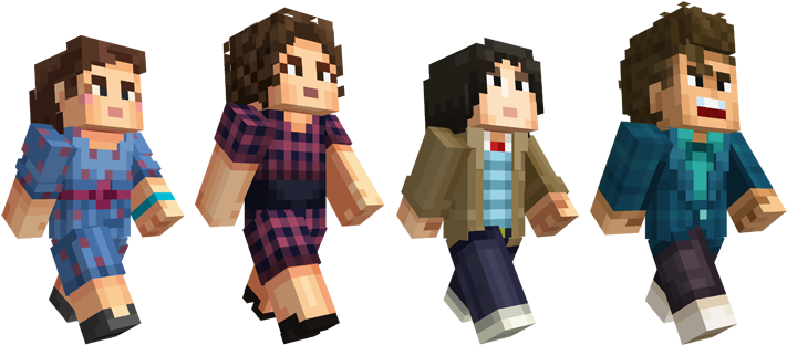 Stranger_ Things_ Characters_ Minecraft_ Style PNG image