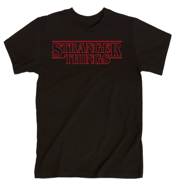 Stranger Things Logo Black T Shirt PNG image