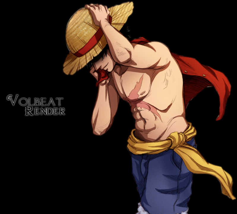 Straw Hat Luffy Pose PNG image