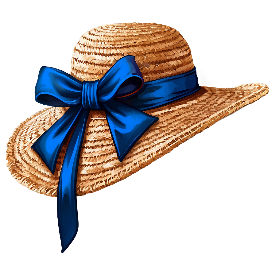 Straw Hat With Bow Png 45 PNG image