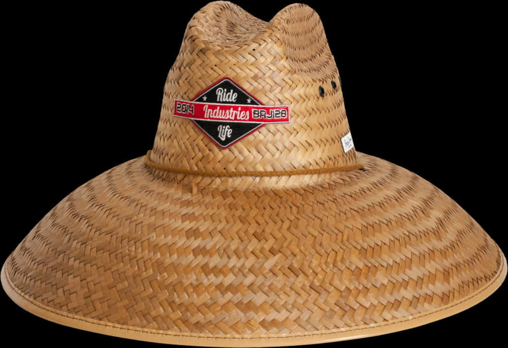 Straw Sombrero Hatwith Patch PNG image
