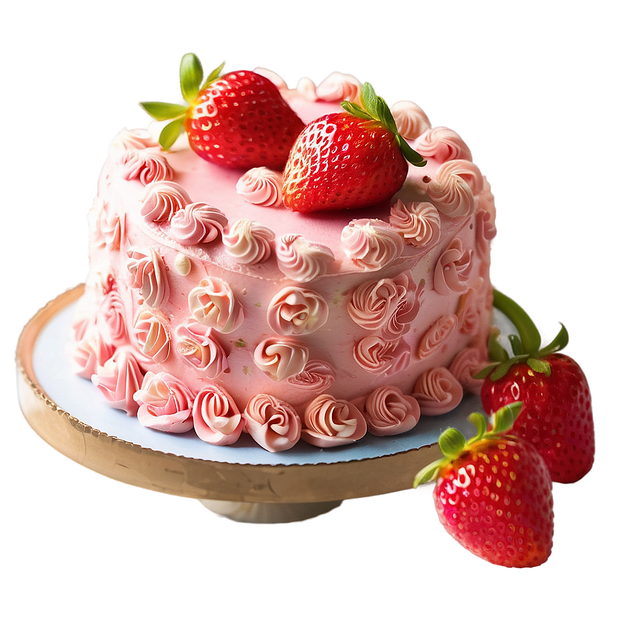 Strawberry Buttercream Cake Png 06212024 PNG image